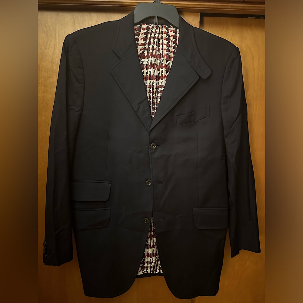 ETRO Navy Blue Blazer, Ventless, 3 Button, Good Condition, minor wear on sleeves